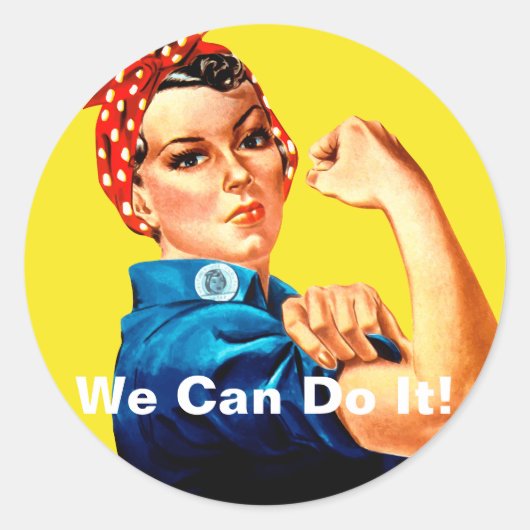 We Can Do It! Rosie the Riveter Ronde Sticker (Voorkant)