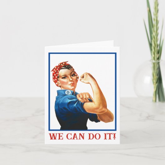 We Can Do It Rosie the Riveter Women Power WWII  Feestdagen Kaart (Voorkant)