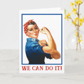 We Can Do It Rosie the Riveter Women Power WWII Kaart (Gele Bloem)
