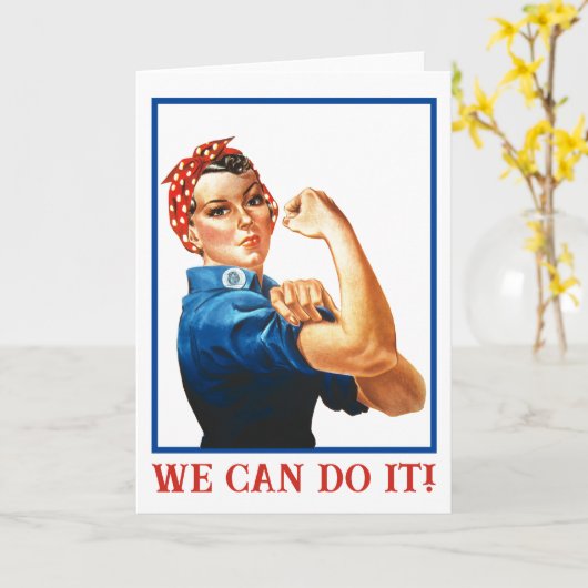We Can Do It Rosie the Riveter Women Power WWII  Kaart (Gele Bloem)