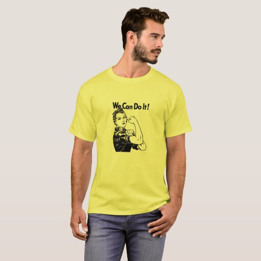We Can Do It! T-shirt Rosie the Riveter sticker (Voorkant volledig)