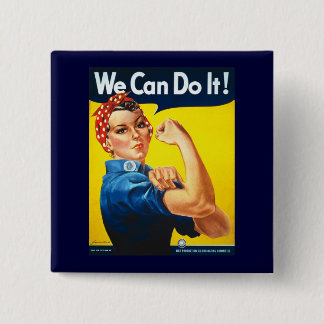 We Can Do It Vierkante Button 5,1 Cm