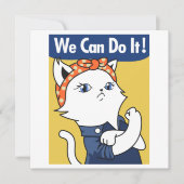 We Can Do It! White Cat Rosie the Riveter (Voorkant)