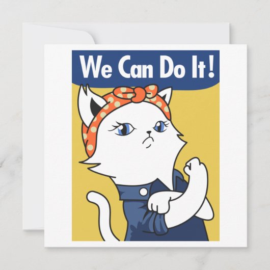 We Can Do It! White Cat Rosie the Riveter (Voorkant)