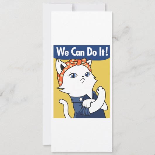 We Can Do It! White Cat Rosie the Riveter (Achterkant)