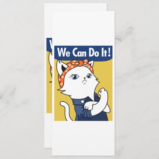 We Can Do It! White Cat Rosie the Riveter (Voorkant / Achterkant)