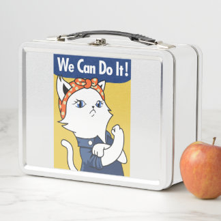 We Can Do It! White Cat Rosie the Riveter