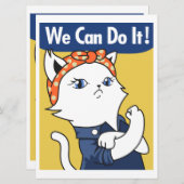 We Can Do It! White Cat Rosie the Riveter (Voorkant / Achterkant)