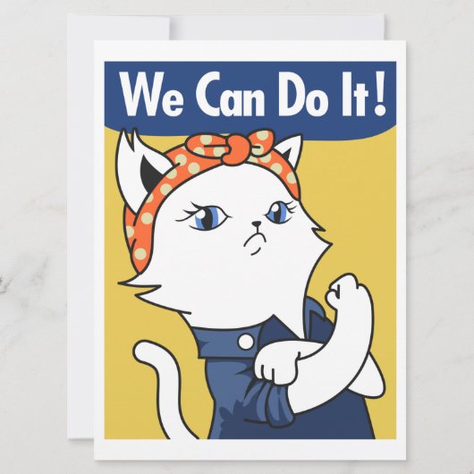 We Can Do It! White Cat Rosie the Riveter (Achterkant)