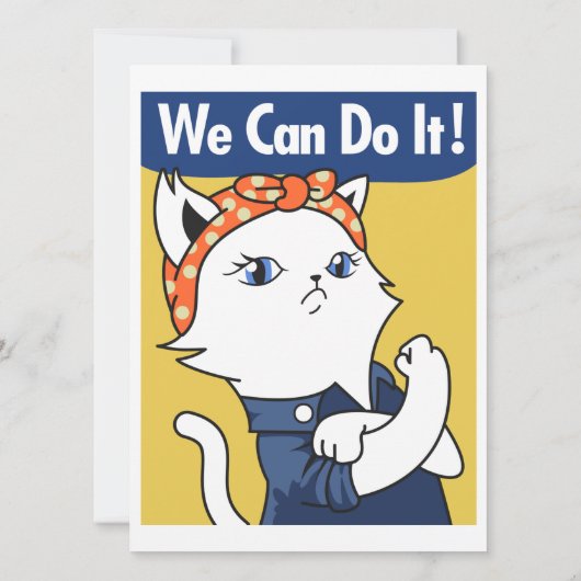 We Can Do It! White Cat Rosie the Riveter (Achterkant)