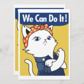 We Can Do It! White Cat Rosie the Riveter (Voorkant / Achterkant)