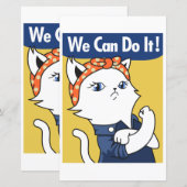 We Can Do It! White Cat Rosie the Riveter (Voorkant / Achterkant)