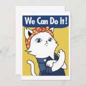 We Can Do It! White Cat Rosie the Riveter (Voorkant / Achterkant)