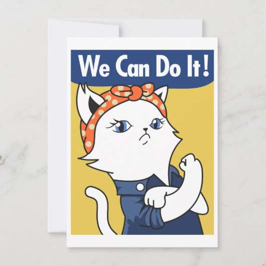 We Can Do It! White Cat Rosie the Riveter (Voorkant)
