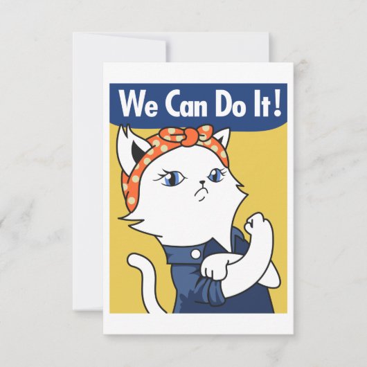 We Can Do It! White Cat Rosie the Riveter (Voorkant)