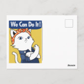 We Can Do It! White Cat Rosie the Riveter Briefkaart (Achterkant)
