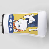 We Can Do It! White Cat Rosie the Riveter Golfheadcover (Voorkant)