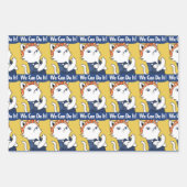 We Can Do It! White Cat Rosie the Riveter Inpakpapier Vel (Voorkant)