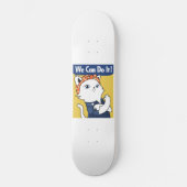 We Can Do It! White Cat Rosie the Riveter Persoonlijk Skateboard (Voorkant)
