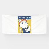 We Can Do It! White Cat Rosie the Riveter Spandoek (Horizontaal)
