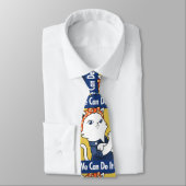 We Can Do It! White Cat Rosie the Riveter Stropdas (Gebonden)