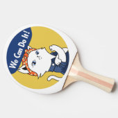 We Can Do It! White Cat Rosie the Riveter Tafeltennisbatje (Zijkant)