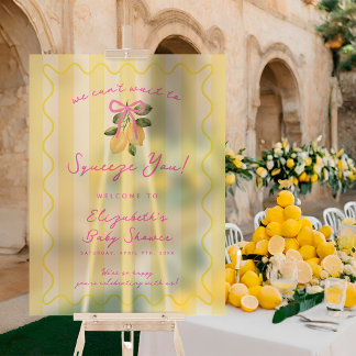 We Can't Wait to Squeeze You Lemon Baby Shower  Acryl Bord