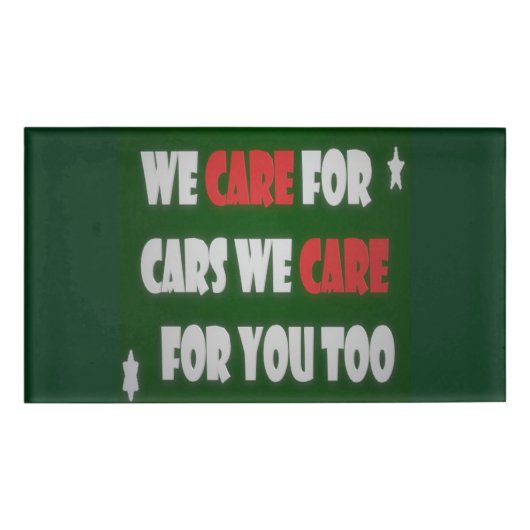 We Care For Cars     Badge (Voorkant)