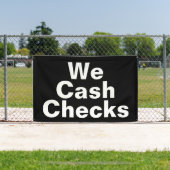 We Cash Checks Black Zakelijke Template Spandoek (Insitu)