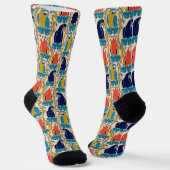 We Caw All Voor Ara's Tropisch Vogelpatroon Sokken (Gebogen)