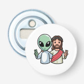 We come in peace button flesopener (Voorkant)