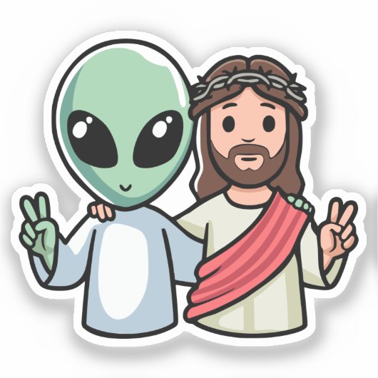 We come in peace sticker (Voorkant)