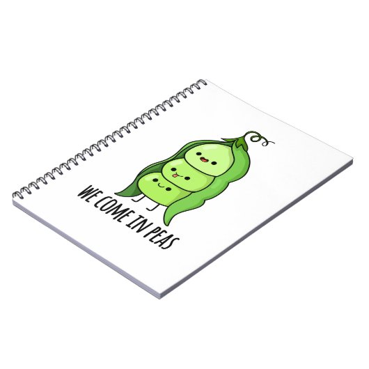 We Come In Peas Grappige Erwtenspelling Notitieboek (Linkerzijde)