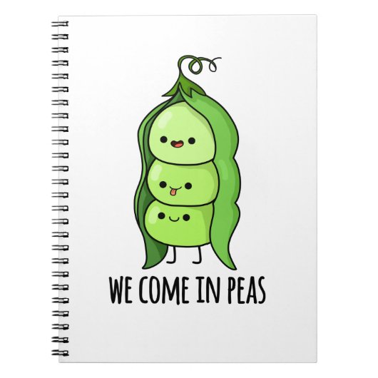 We Come In Peas Grappige Erwtenspelling Notitieboek (Voorkant)