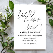 We Couldn’t Wait,Wedding Reception Invitation Kaart