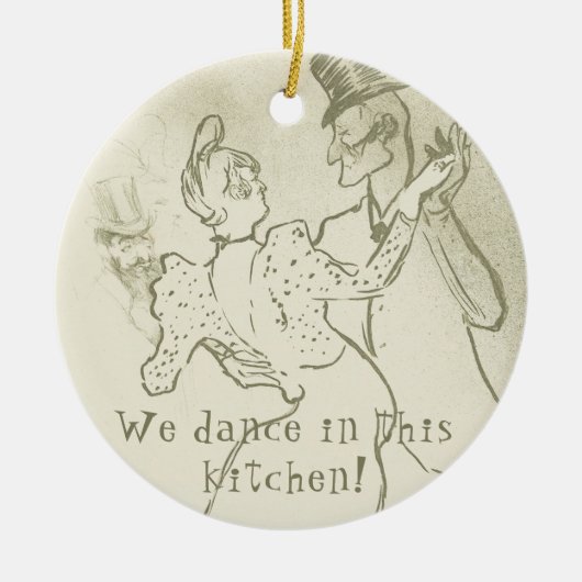 We dansen in deze keuken | Lautrec, danspaar Keramisch Ornament (Voorkant)