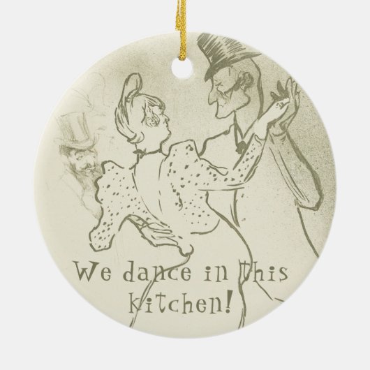 We dansen in deze keuken | Lautrec, danspaar Keramisch Ornament (Achterkant)