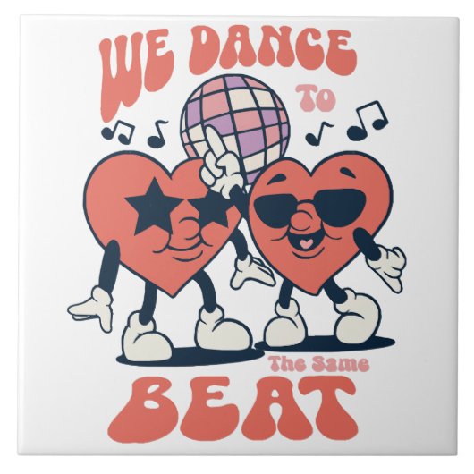 we dansen op dezelfde beat tegeltje (Voorkant)