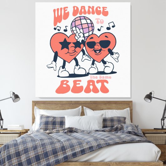 we dansen op hetzelfde ritme canvas afdruk (Insitu (Slaapkamer))