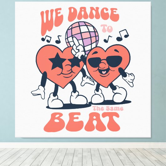 we dansen op hetzelfde ritme canvas afdruk (Insitu (Houten vloer))