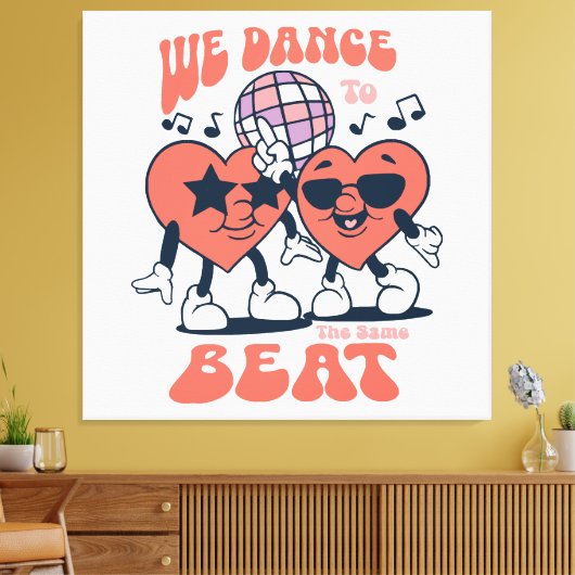 we dansen op hetzelfde ritme canvas afdruk (Insitu (Woonkamer))