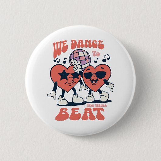 we dansen op hetzelfde ritme ronde button 5,7 cm (Voorkant)
