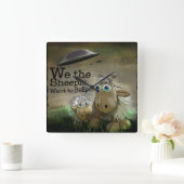 We de Sheeple Wall Clock Vierkante Klok (Huis)