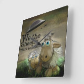 We de Sheeple Wall Clock Vierkante Klok (Hoek)