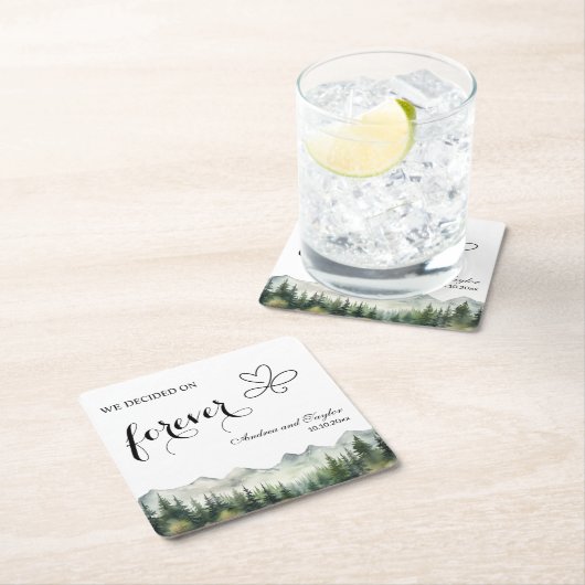 We decided on Forever Elegant Wedding Kartonnen Onderzetters (Insitu)
