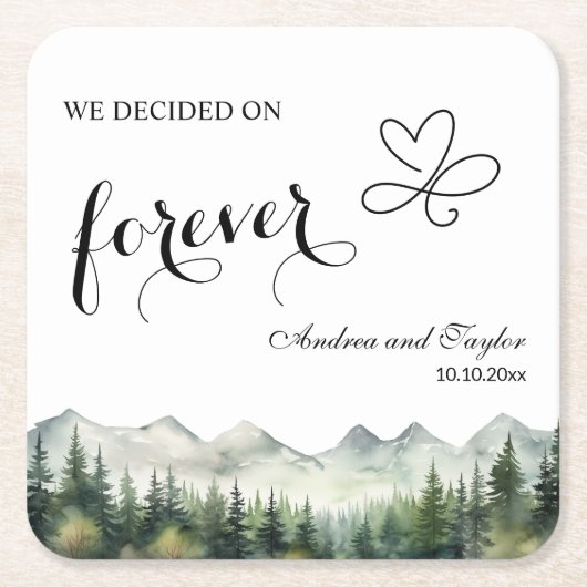 We decided on Forever Elegant Wedding Kartonnen Onderzetters (Voorkant)