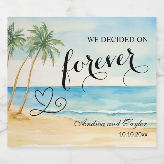 We decided on Forever Elegant Wedding Sparkling Wijnetiket (Enkel label)