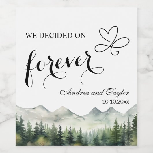 We decided on Forever Elegant Wedding Wijn Etiket (Enkel label)