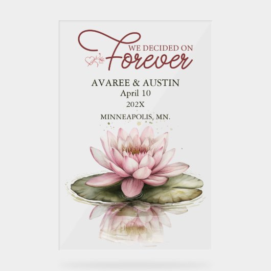 We Decided On Forever Wedding Acryl Bord (Voorkant)