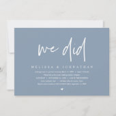 We deden, bruiloft elopement party, modern minimal kaart (Voorkant)